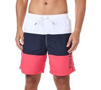 Nautica Herren Quick Dry Classic Logo Tri-block Series Swim Trunk Badehose, Melon Berry, L EU