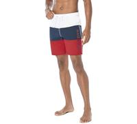 Nautica Herren Quick Dry Classic Logo Tri-Block Series Swim Trunk Badehose, Nautisches Rot, Medium