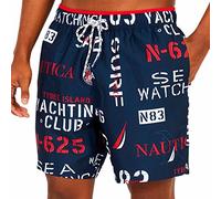 Nautica Herren Quick Dry Full Elastic Waist Signature Print Swim Trunk Badehose, Navy, X-Large