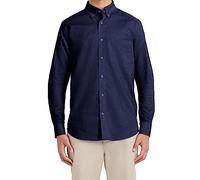 Nautica Herren Schuluniform Langarm Performance Oxford Shirt Hemd mit Button-Down-Kragen, Navy, Mittel
