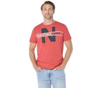 Nautica Herren Kurzärmliges T-Shirt aus 100% Baumwolle, klassisches Logo-Design Polohemd, Sailor Red, Mittel