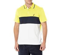 Nautica Herren Short Sleeve 100% Cotton Pique Color Block Poloshirt, Strahlendes Gelb, 3XL EU