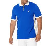 Nautica Herren Short Sleeve Color Block Performance Pique Poloshirt, Helles Kobaltblau, XL EU