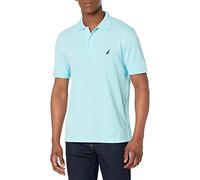 Nautica Herren Short Sleeve Cotton Pique Polo Shirt Poloshirt, Bright Aqua Solid, Groß