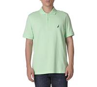 Nautica Herren Short Sleeve Solid Cotton Pique Polo Shirt Poloshirt, Eschengrün massiv, Mittel
