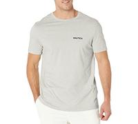 Nautica Herren Short Sleeve Solid Crew Neck T-Shirt Poloshirt, Grey Heather, Mittel
