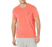 Nautica Herren Short Sleeve Solid Slim Fit V-Neck T-Shirt, Dreamy Coral, Groß