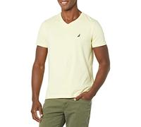 Nautica Herren Short Sleeve Solid Slim Fit V-Neck T-Shirt, Französische Vanille, Mittel