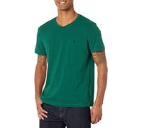 Nautica Herren Short Sleeve Solid Slim Fit V-Neck T-Shirt, Pine Green, Klein