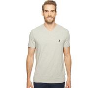 Nautica Herren Short Sleeve Solid Slim Fit V-neck T-shirt T Shirt, Grey Heather, M EU