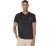 Nautica Herren Short Sleeve Solid Slim Fit V-neck T-shirt T Shirt, True Black, S EU