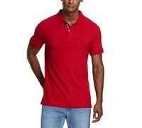 Nautica Herren Slim Fit Short Sleeve Solid Polo Shirt Poloshirt, Red, Klein