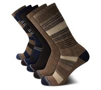 Nautica Herren-Socken - leichte Crew-Socken (5er-Pack), Braun/Marineblau, 4.5-12.5 UK