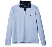 Nautica Herren Solid 1/4 Zip Fleece Sweatshirt, Leinenblau, X-Large