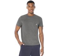 Nautica Herren Solid Crew Neck Short-Sleeve Pocket T-Shirt, Charcoal Heather, Mittel