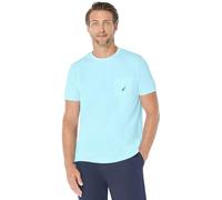 Nautica Herren Solid Crew Neck Short Sleeve Pocket T-Shirt, Hellblau, Groß
