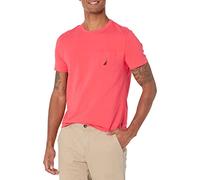 Nautica Herren Solid Crew Neck Short Sleeve Pocket T-shirt T Shirt, Melon Berry, XL EU