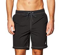 Nautica Herren Solid Quick Dry Classic Logo Swim Trunk Badehose, True Black, Large