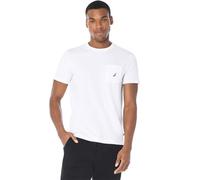 Nautica Herren Solides Rundhalsausschnitt, kurzärmelig und mit Tasche T-Shirt, Bright White, X-Klein