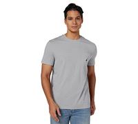 Nautica Herren Solides Rundhalsausschnitt, kurzärmelig und mit Tasche T-Shirt, Grey Heather, Mittel