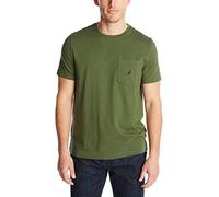 Nautica Herren Solides Rundhalsausschnitt, Kurzärmelig und mit Tasche T-Shirt, Kiefernwald grün, X-Groß