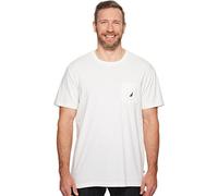 Nautica Herren Solides Rundhalsausschnitt, kurzärmelig und Tasche T-Shirt, Bright White, 3XL (Hoch)