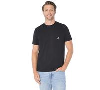 Nautica Herren Solides Rundhalsausschnitt, kurzärmelig und Tasche T-Shirt, True Black, 3XL (Hoch)