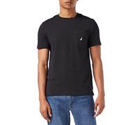 Nautica Herren Solides T-Shirt mit Rundhalsausschnitt, kurzärmelig und mit Tasche Unterhemd, schwarz, Groß