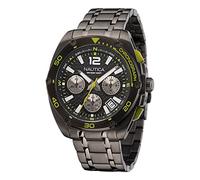 Nautica Herren Tin Can Bay Chrono IP Gunmetal Edelstahl Armbanduhr (Modell: NAPTCF210), schwarz