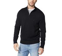 Nautica Herren Quarter Zip Pullover, True Black, Mittel