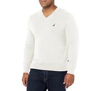 Nautica Herren Weicher und Leichter Jersey V-Ausschnitt in Klassischer Passform Pullover, Marshmallow, Mittel
