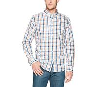 Nautica Herren Wrinkle Resistant Long Sleeve Front Shirt Button Down Hemd, Guava Punch, Mittel