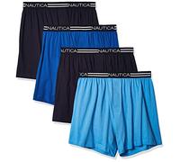 Nautica Herren 4 Pack Classic Cotton Loose Knit Boxer Boxershorts, Mehrfarbig, Large (3er Pack)