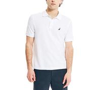 Nautica Klassisches Herren-Poloshirt, kurzärmelig, solide Performance Deck, Helles Weiß, Mittel