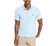 Nautica Klassisches Herren-Poloshirt, kurzärmelig, solide Performance Deck, Noon Blue (Mondblau), L