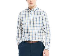 Nautica Herren Wrinkle Resistant Long Sleeve Front Shirt Hemd mit Button-Down-Kragen, Shoreline Gelb, Mittel