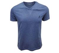 Nautica Men's Short Sleeve Solid Classic Fit V-Neck T-Shirt (Small, Blue Heather)