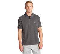 Nautica Men's Short Sleeve Solid Polo Shirt, CharcoalHtr, XL
