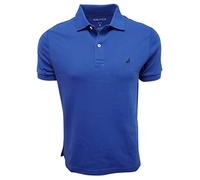 Nautica Men's Slim Fit Short Sleeve Solid Soft Cotton Polo Shirt (Large, Bright Cobalt)