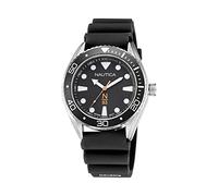 Nautica Men's Stainless Steel Quartz Silicone Strap, Black, 22 Casual Watch (Model: NAPFWF113)