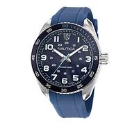 Nautica Men's Stainless Steel Quartz Silicone Strap, Blue, 22 Casual Watch (Model: NAPKBS222)
