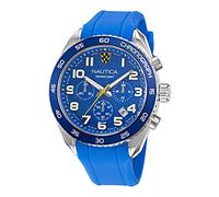 Nautica Men's Stainless Steel Quartz Silicone Strap, Blue, 22 Casual Watch (Model: NAPKBS225)