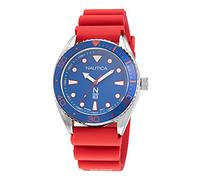 Nautica Men's Stainless Steel Quartz Silicone Strap, Red, 22 Casual Watch (Model: NAPFWS220)