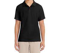 Nautica Men's Young Uniform Short Sleeve Performance Polo, Black, Small(34/35)