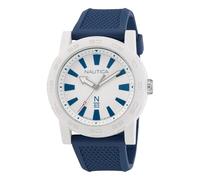 Nautica N83 Ayia Triada N83 Herrenuhr mit Armband aus PU-Faser, Weizenblau (Modell: NAPATF201), weiß/blau