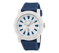 Nautica N83 Ayia Triada N83 Herrenuhr mit Armband aus PU-Faser, Weizenblau (Modell: NAPATF201), weiß/blau