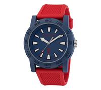 Nautica N83 Herren-Armbanduhr N83 Ayia Triada, rotes Weizen-PU-Faserarmband (Modell: NAPATF204), blau / rot