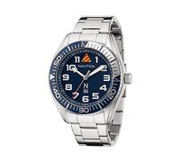 Nautica N83 Herren N83 Finn World Edelstahl-Armbanduhr (Modell: NAPFWF204), Silber/Blau, Silber/Blau, Gurt