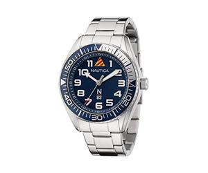 Nautica N83 Herren N83 Finn World Edelstahl-Armbanduhr (Modell: NAPFWF204), Silber/Blau, Silber/Blau, Gurt