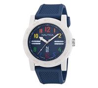 Nautica N83 NAPATS304 Ayia Triada Herrenuhr mit Armband aus PU-Faser, Weizenblau, Weiß/Regenbogen/Blau